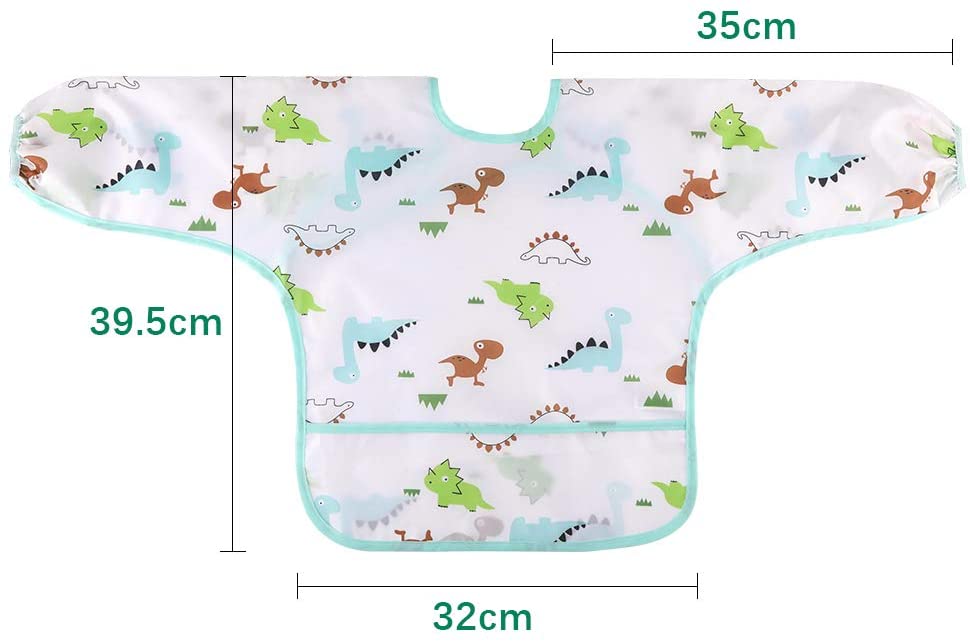 Bavoir Bébé Imperméable à Manches Longues avec Adorables Motifs pour Enfants Dimensions - Mon Adorable Bébé