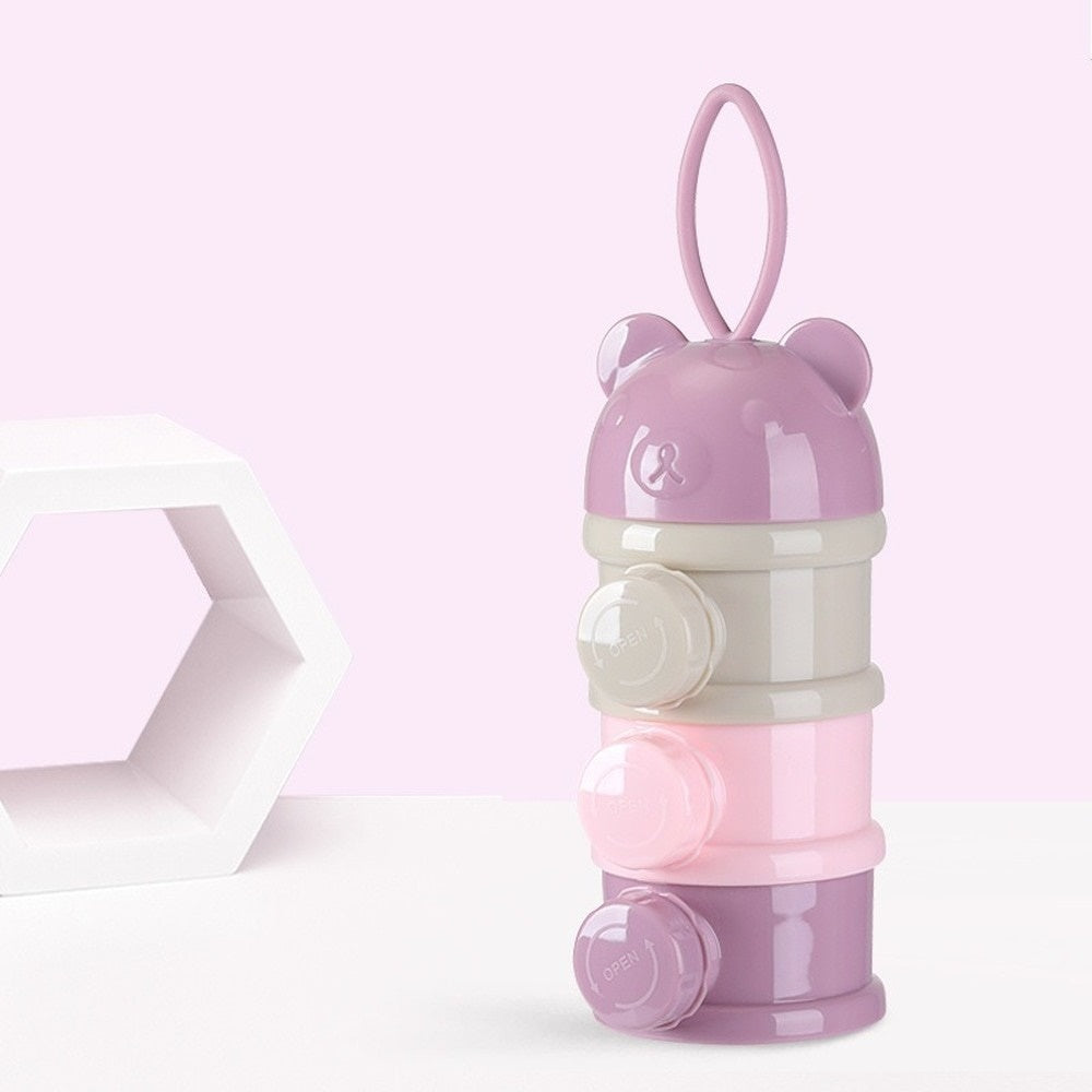 Boîte Doseuse Lait en Poudre Violet à 3 compartiments - Mon Adorable Bébé