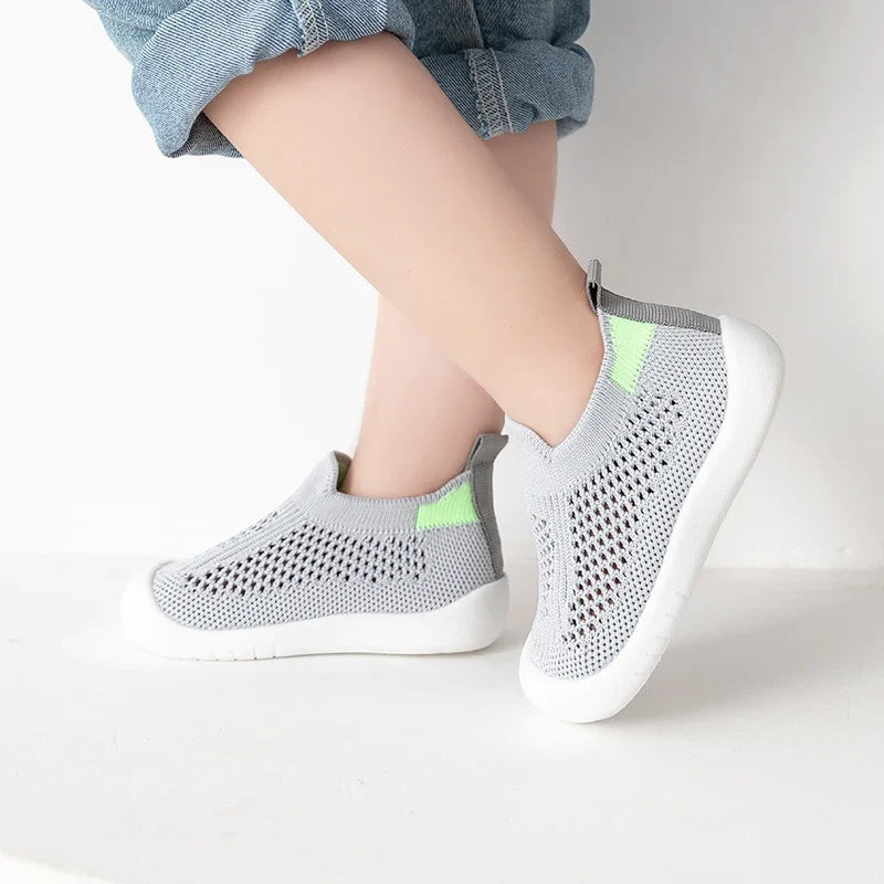 Chaussures Bébé en Maille Respirante gris