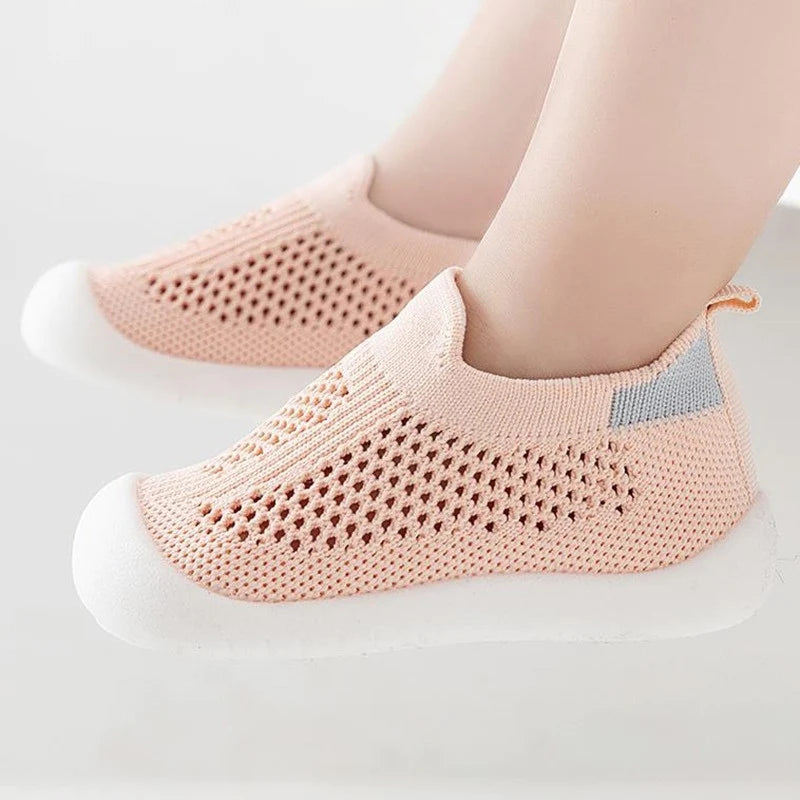 Chaussures Bébé en Maille Respirante Rose