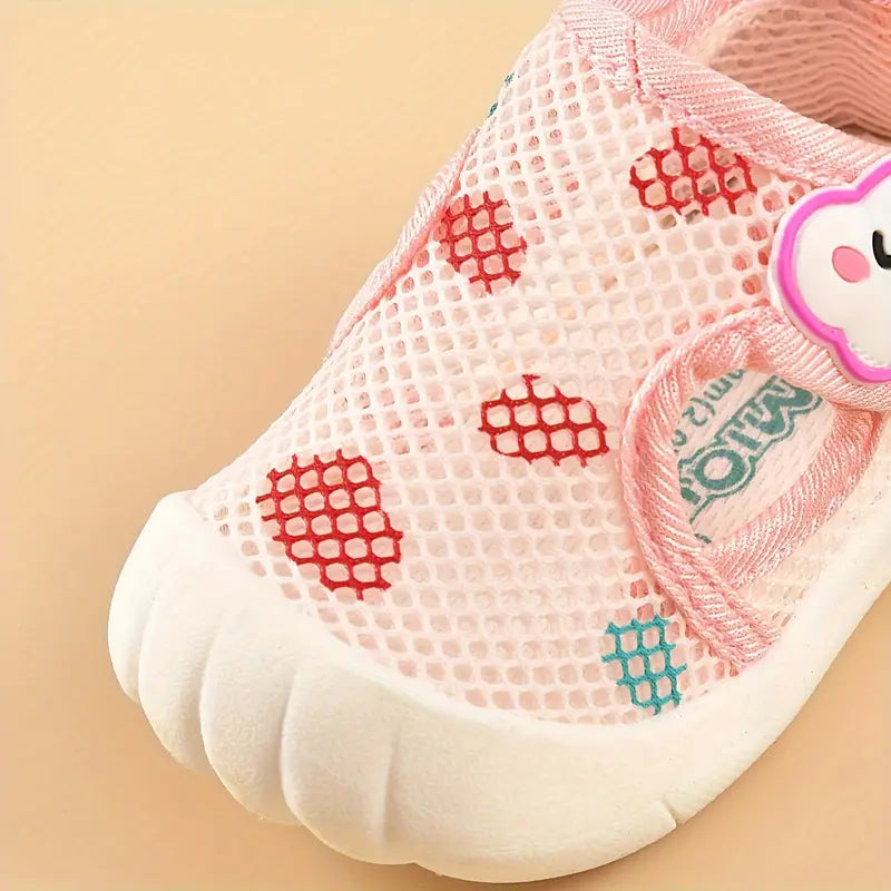 Chaussures en Maille Respirante pour Bébé - rose arc en ciel détails