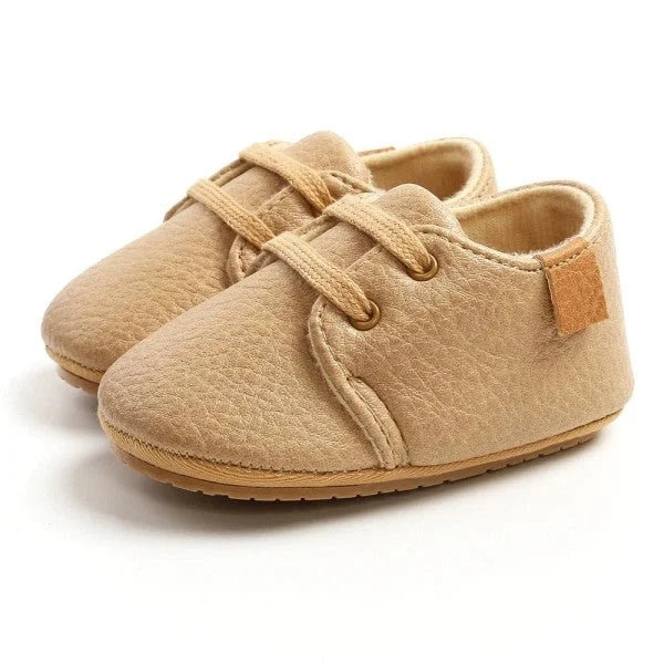 Chaussures en Cuir pour Bébé Beige - Mon Adorable Bébé