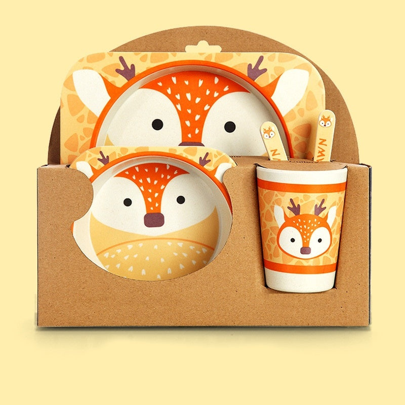 Coffret Repas Bébé à Motifs d'Animaux Gazelle - Mon Adorable Bébé