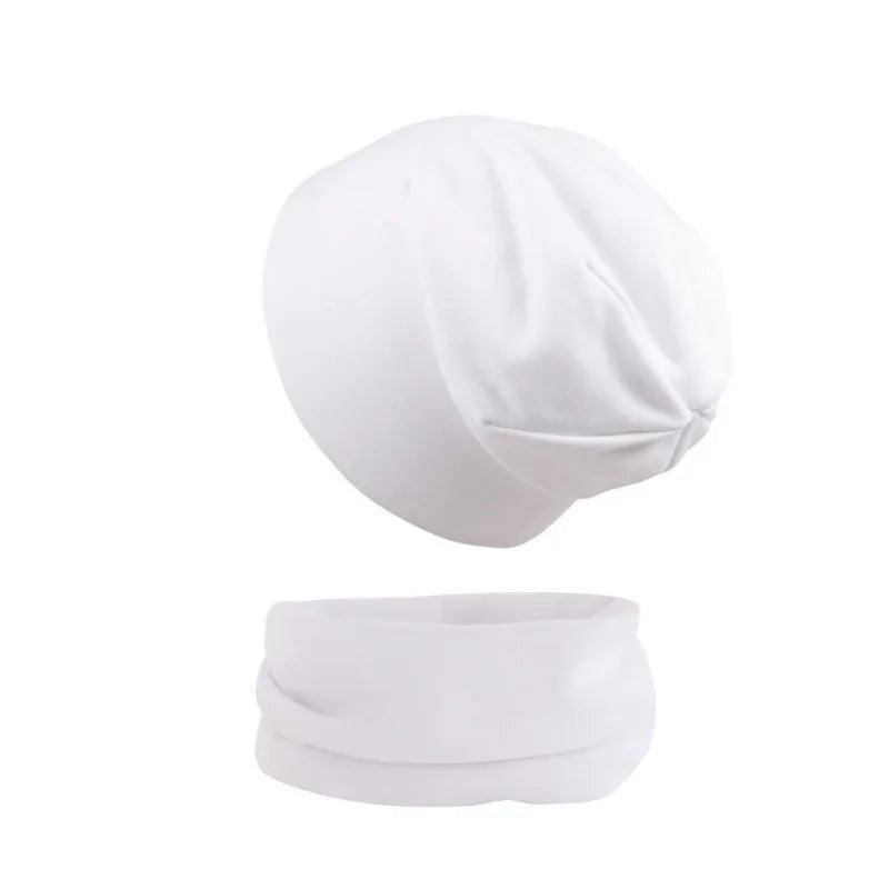 Ensemble bonnet et écharpe pour enfants Blanc