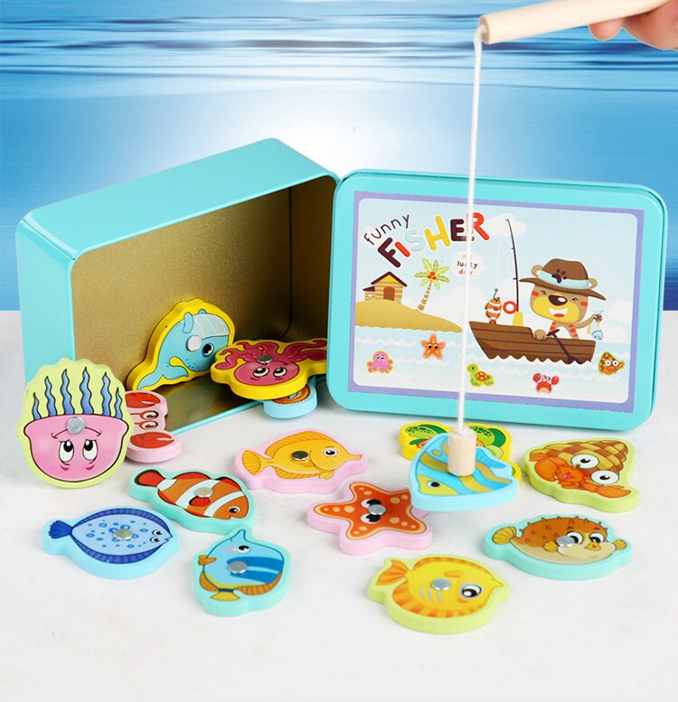 Jouets de Pêche aux poissons magnétiques Montessori - Mon Adorable Bébé