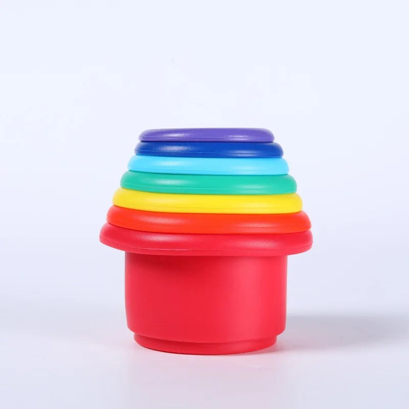 Jeu de construction tasses empilables en silicone | EduTower