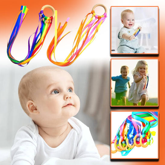Jouet d'Anneau à Rubans Multicolore Montessori