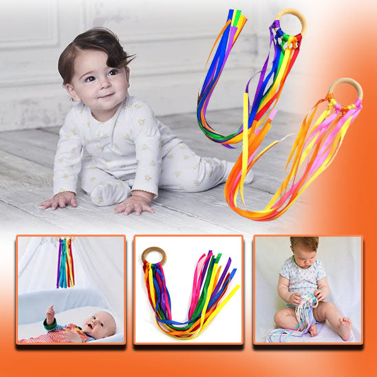 Jouet d'Anneau à Rubans Multicolore Montessori