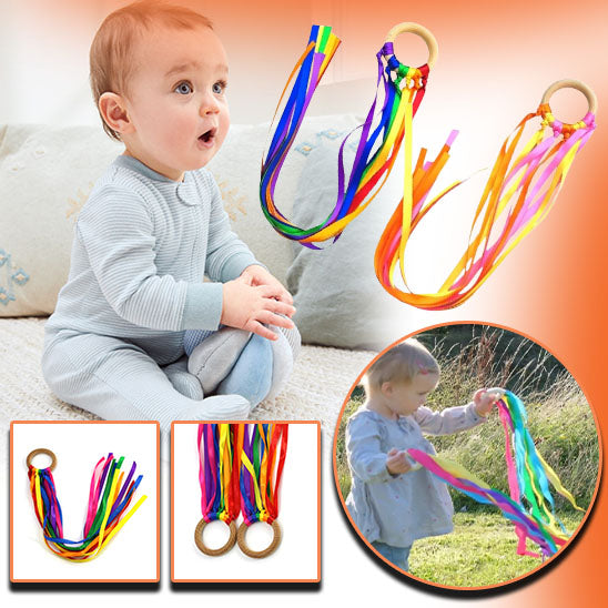 Jouet d'Anneau à Rubans Multicolore Montessori