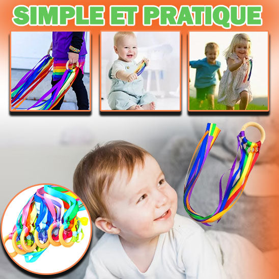 Jouet d'Anneau à Rubans Multicolore Montessori