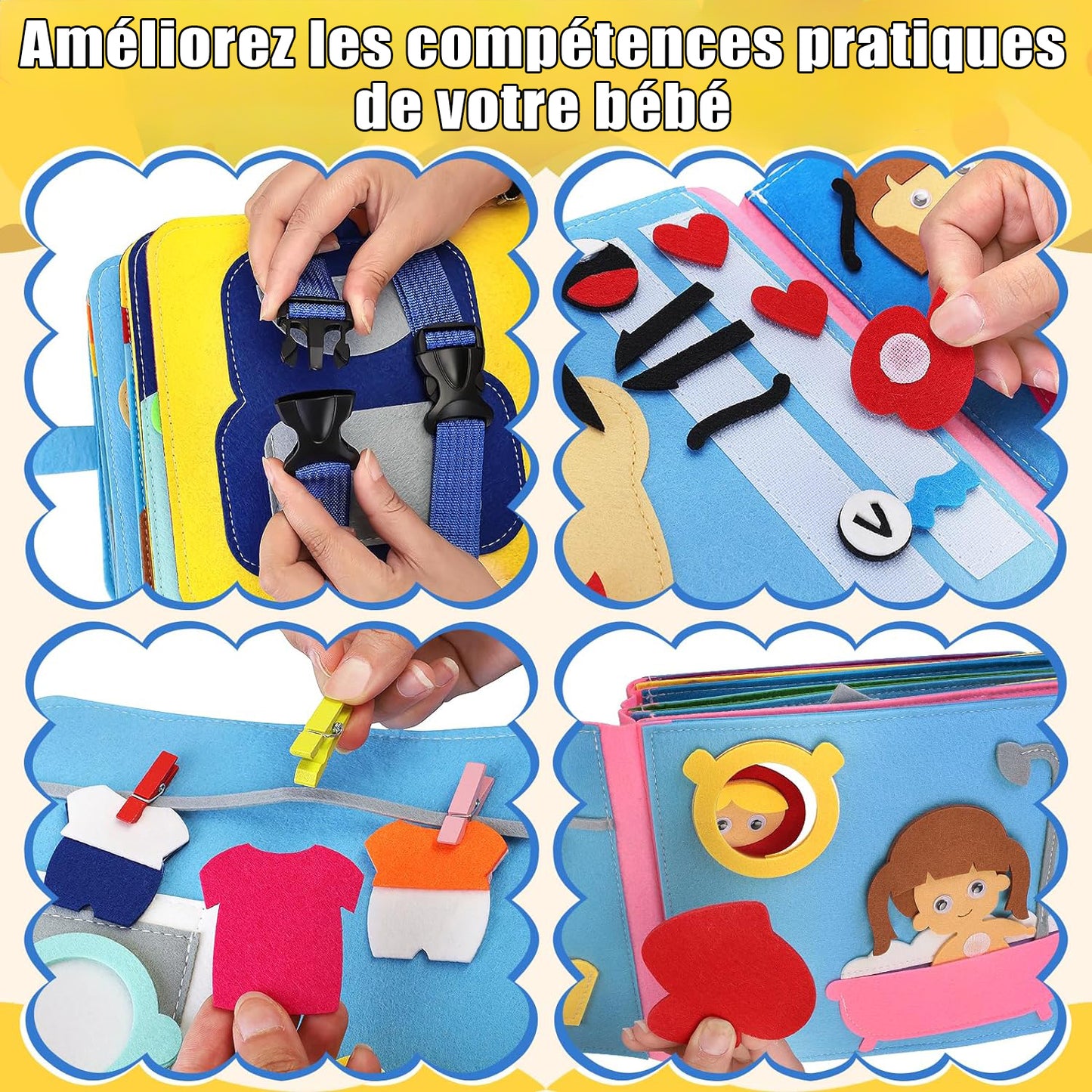 Livre en Tissu 3D Montessori