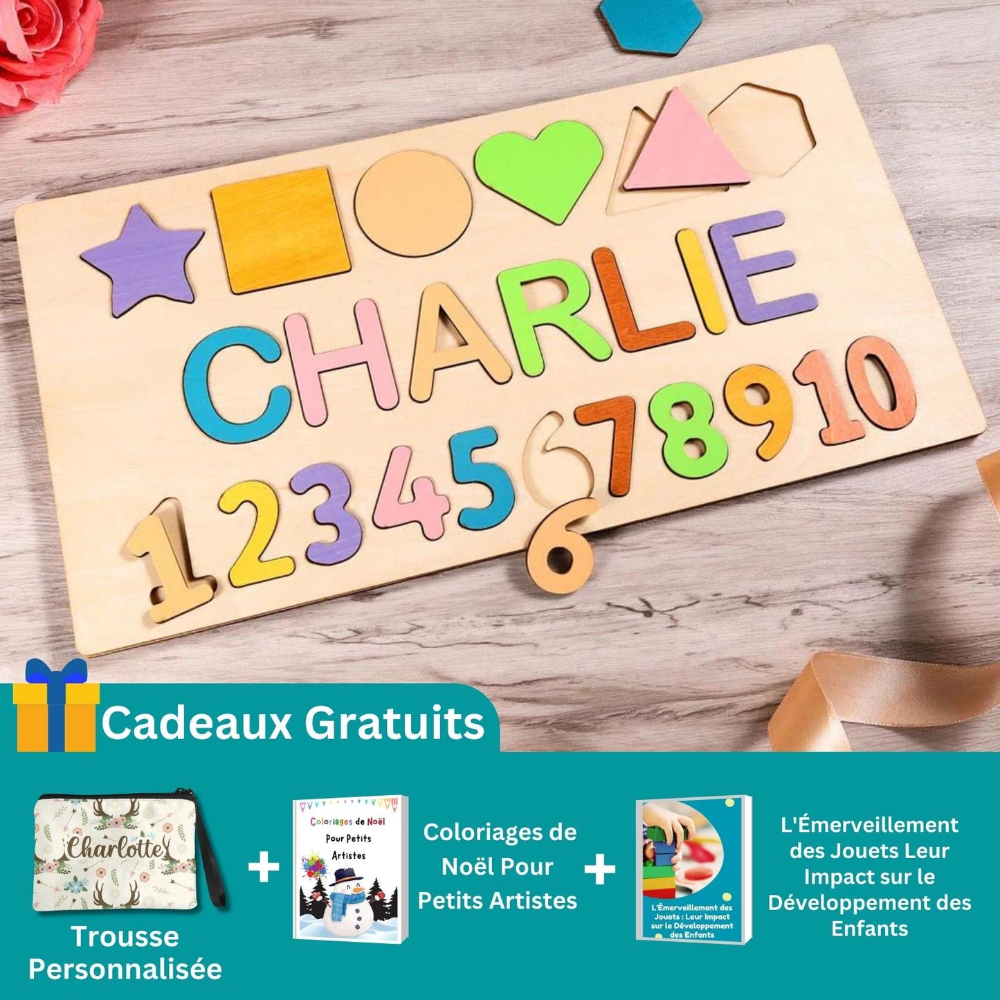 Puzzle en Bois avec Prénom Personnalisé