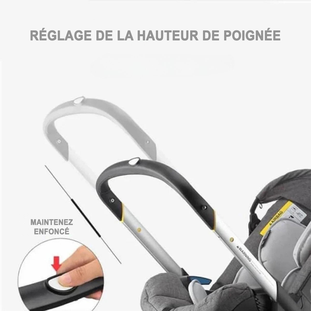 Poussette Siège-Auto Pliable Multifonctionnelle