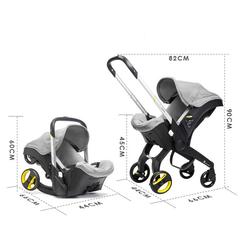 Poussette Siège-Auto Pliable Multifonctionnelle