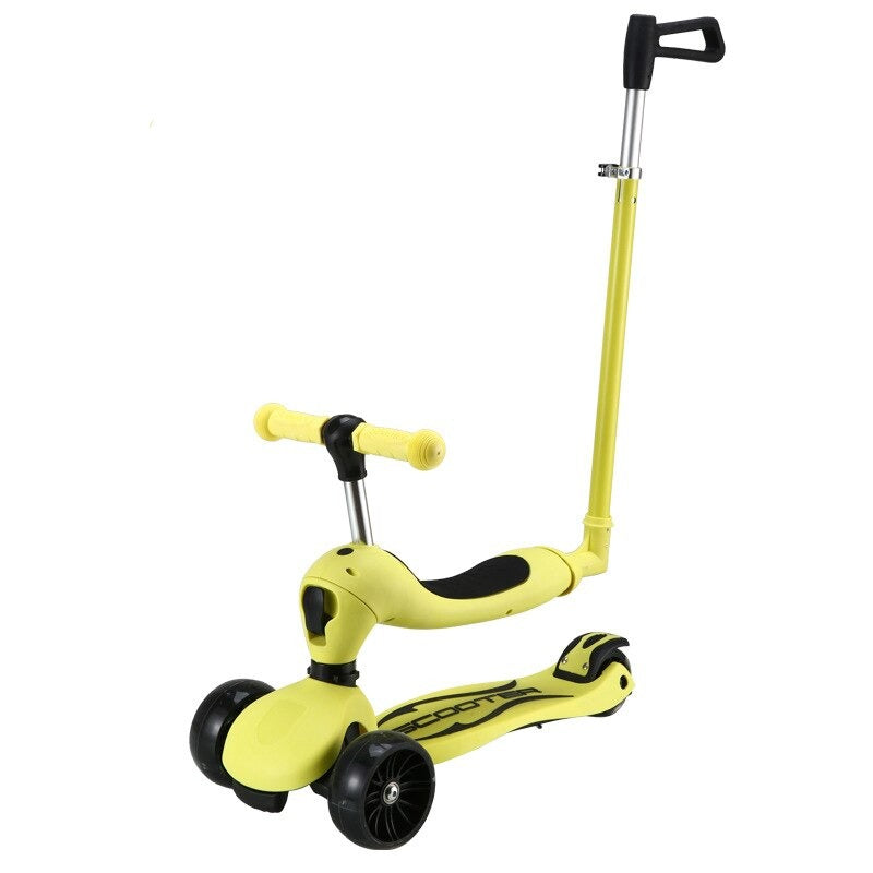 Trottinette Scooter Pliable pour Enfants Jaune - Mon Adorable Bébé