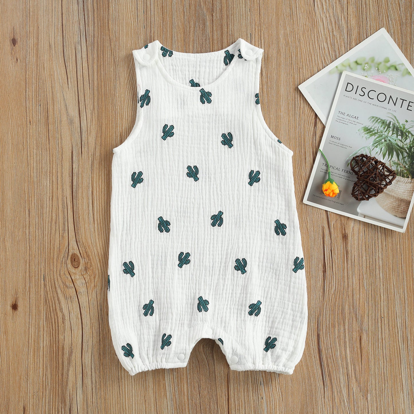 Barboteuse Bébé Sans Manches à Motifs Adorables Cactus - Mon Adorable Bébé