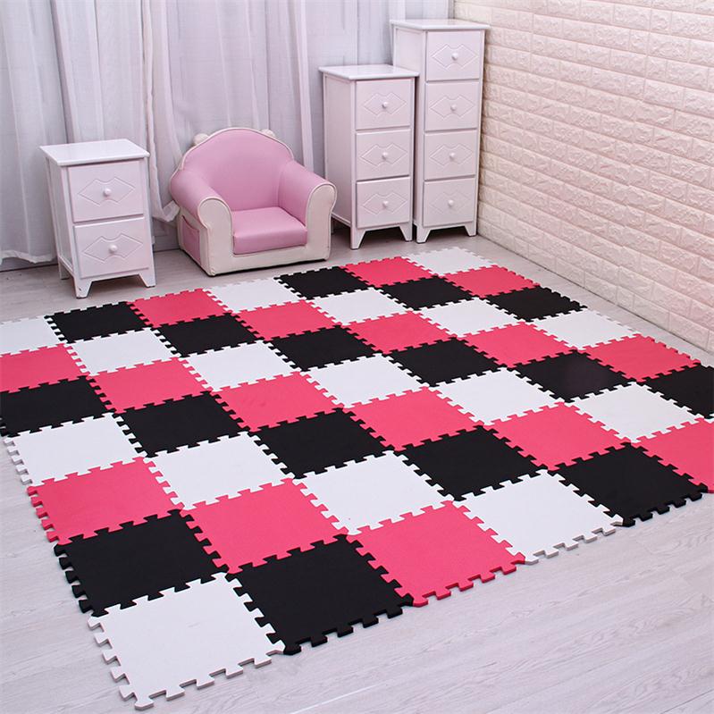 Tapis de Jeu Puzzle Mousse pour Bébé rose noir - Mon Adorable Bébé