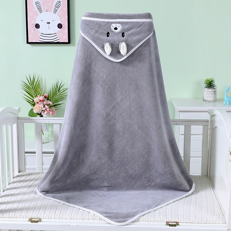 Cape de Bain Bébé à Motif d'animaux loup - Mon Adorable Bébé