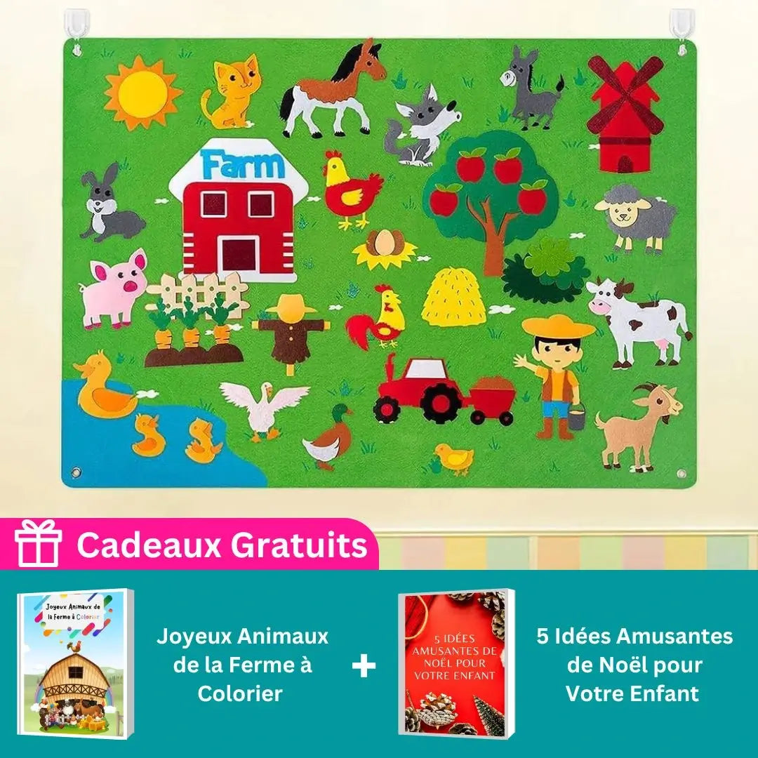 Tableau en Feutre de Ferme pour Enfants - Mon Adorable Bébé