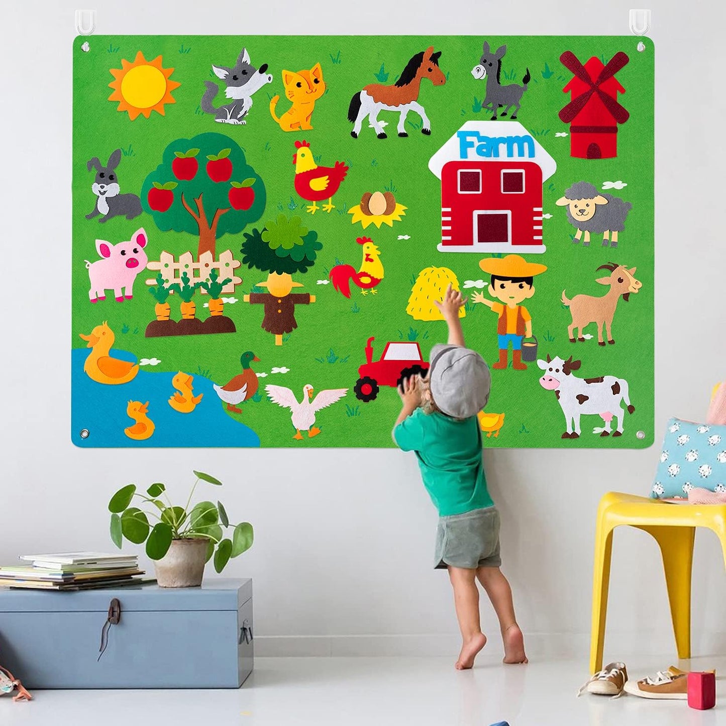 Tableau en Feutre de Ferme pour Enfants - Mon Adorable Bébé