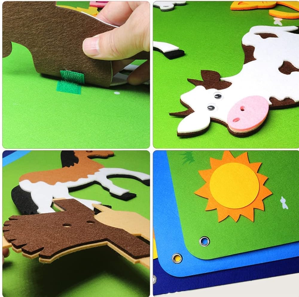 Tableau en Feutre de Ferme pour Enfants détails - Mon Adorable Bébé