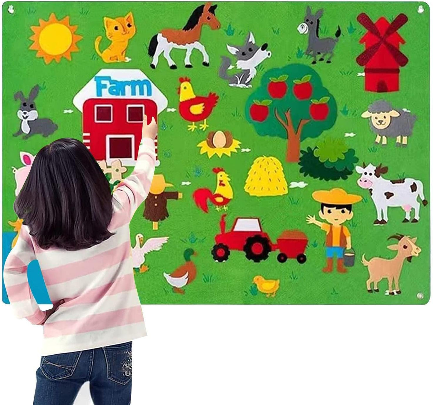 Tableau en Feutre de Ferme pour Enfants - Mon Adorable Bébé
