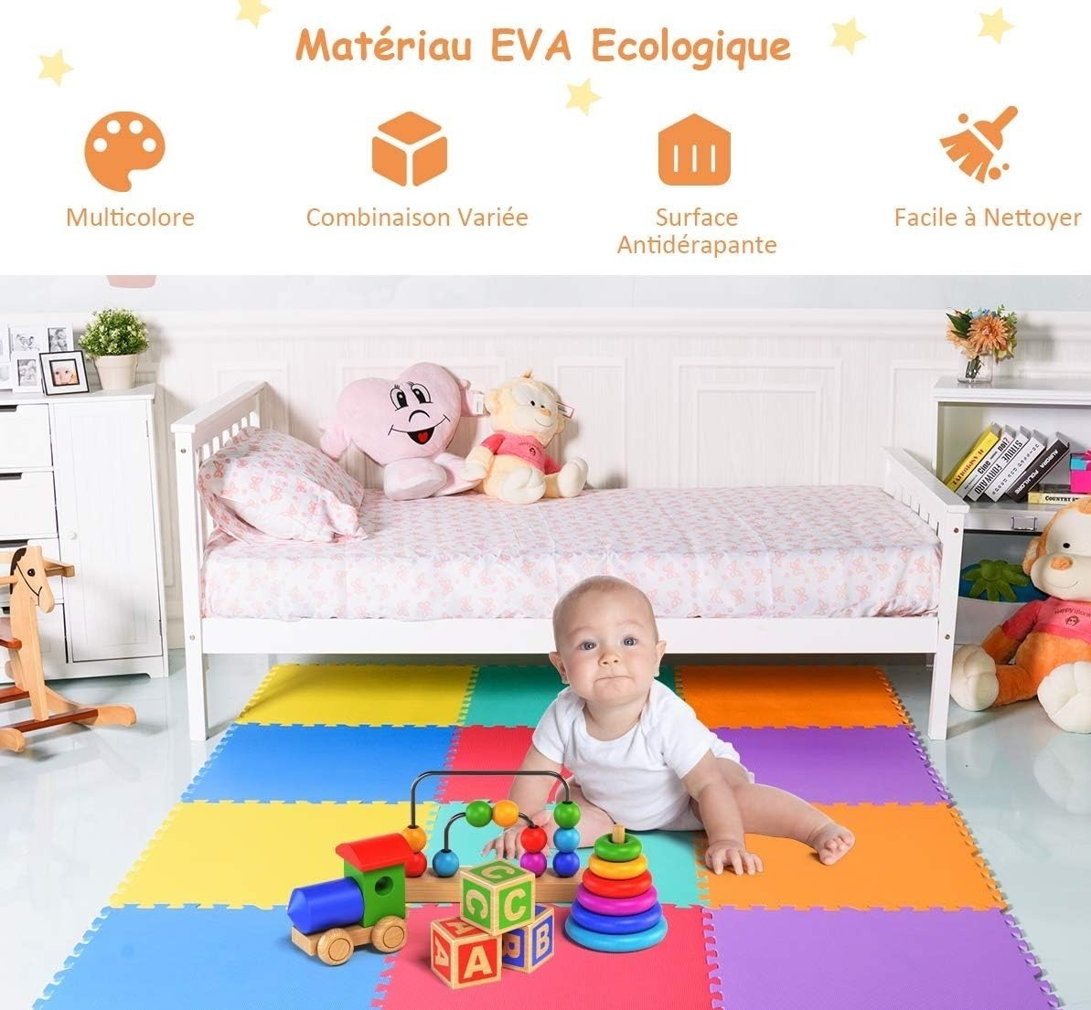 Tapis de Jeu Puzzle Mousse pour Bébé - Mon Adorable Bébé