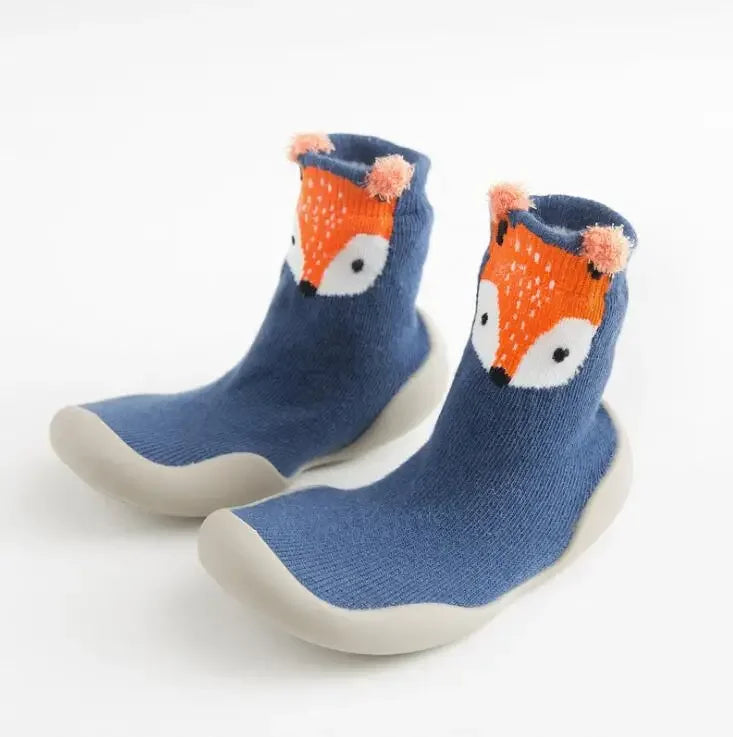 chaussure bebe de marche a motifs d'animaux bleu gazelle
