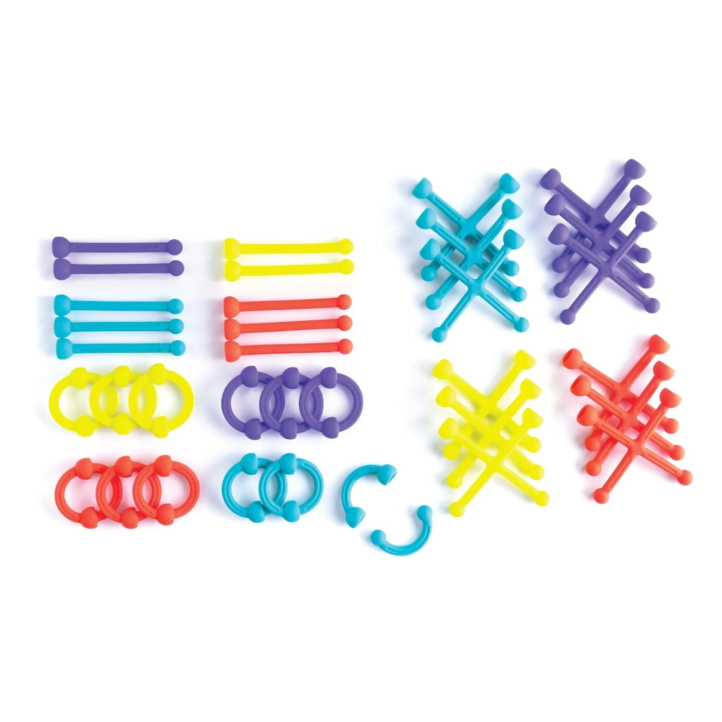 Jeu Construction d'Anneaux Sensoriels 46 pieces arc en ciel