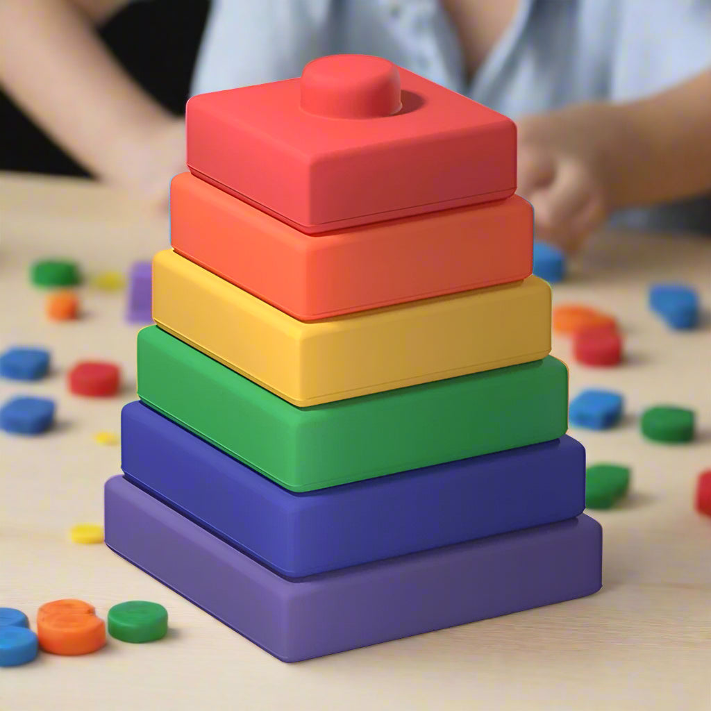 Jeu de construction d'anneaux en silicone | TeetheStack