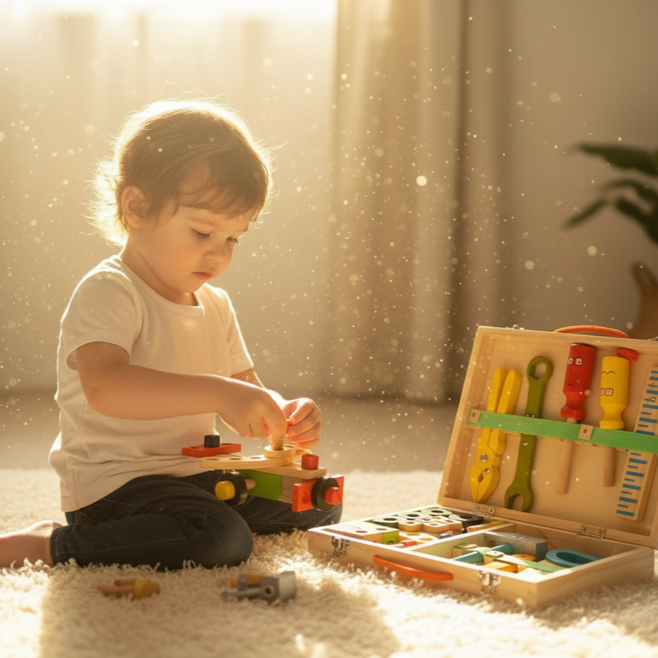 Jeu de construction en bois boîte à outils enfants | ToolBox