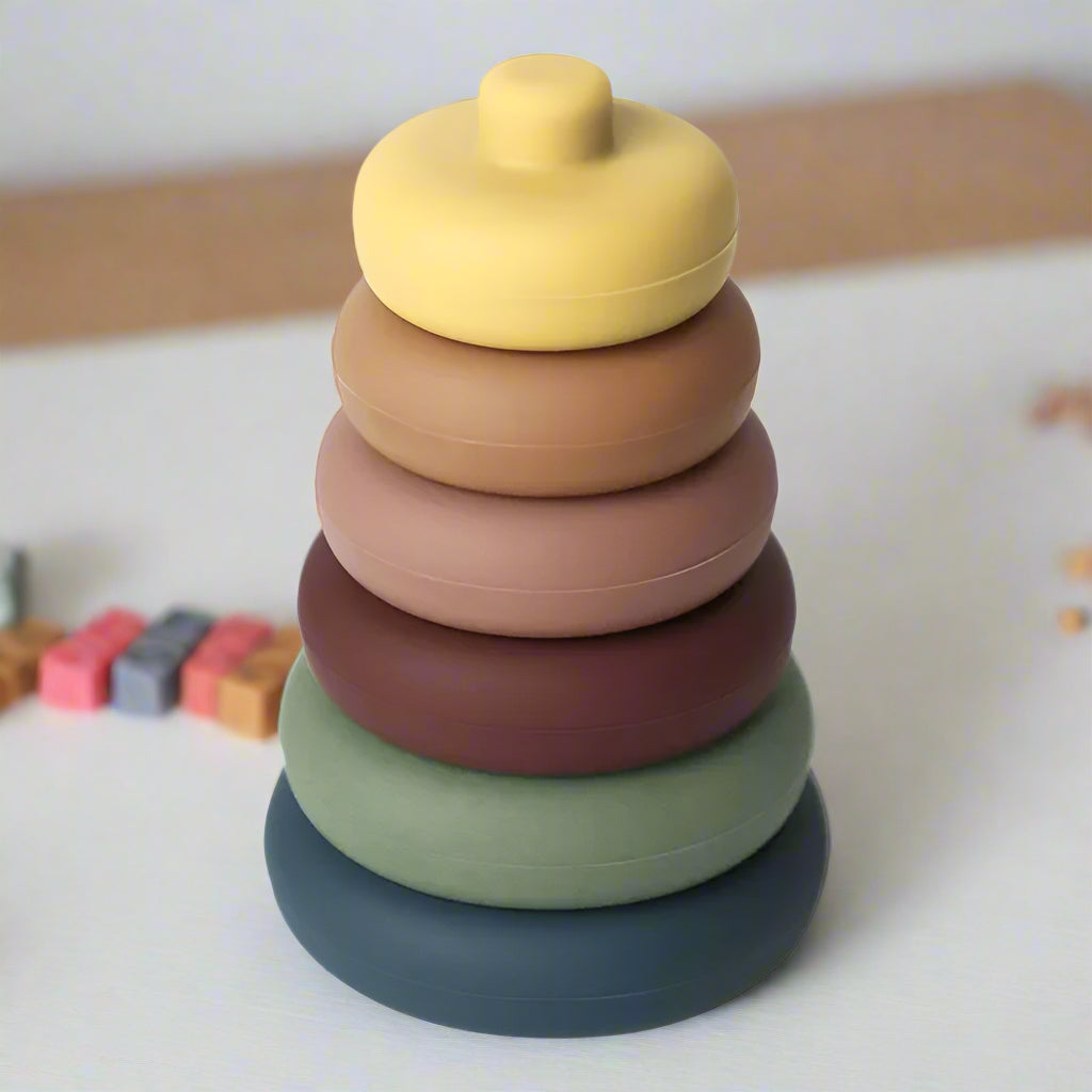 Jeu de construction d'anneaux en silicone | TeetheStack