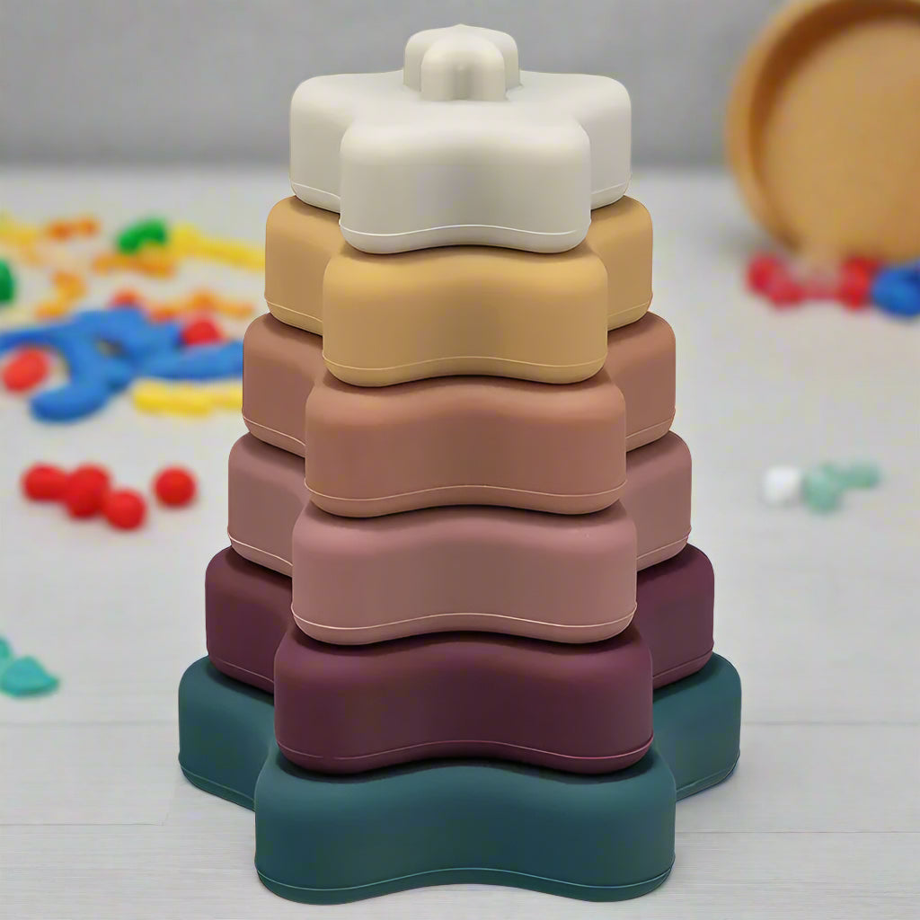 Jeu de construction d'anneaux en silicone | TeetheStack