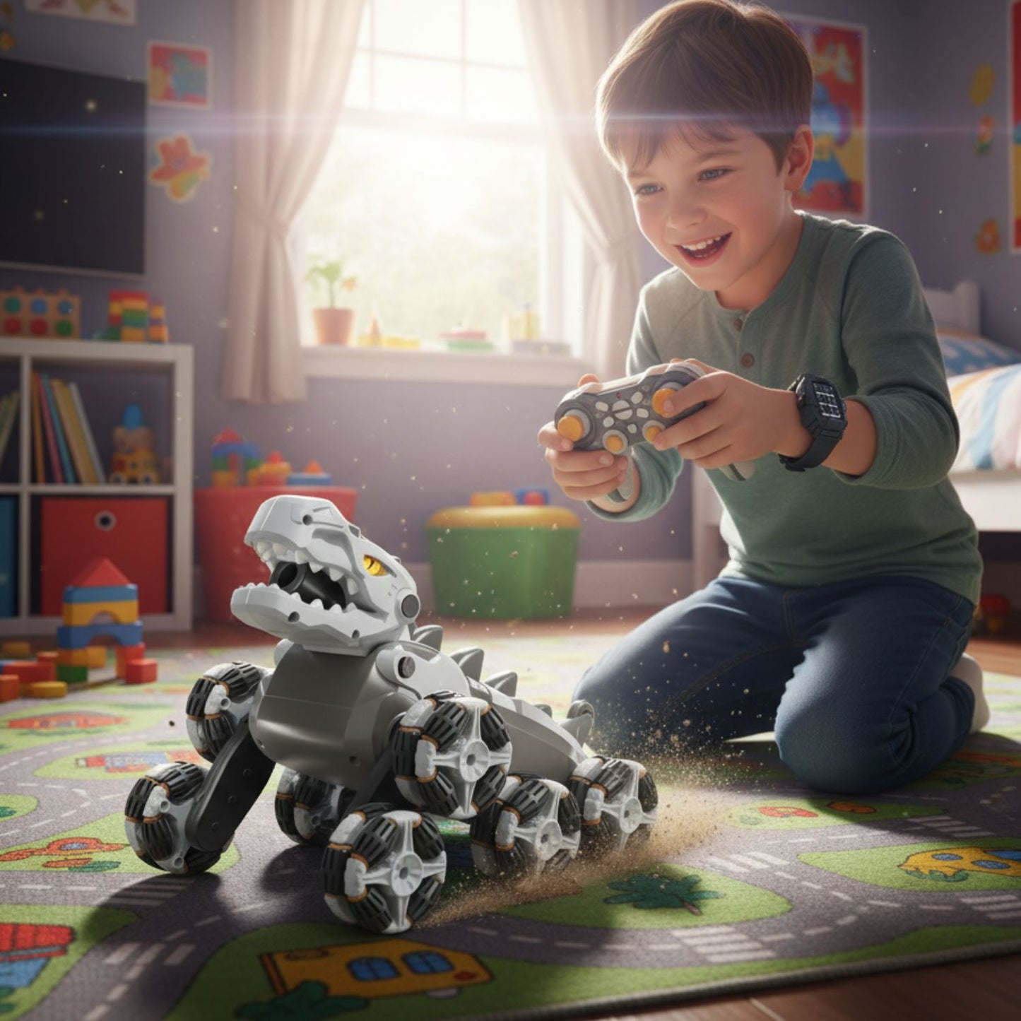 Voiture télécommandée tout terrain dinosaure 8WD | DinoDrive