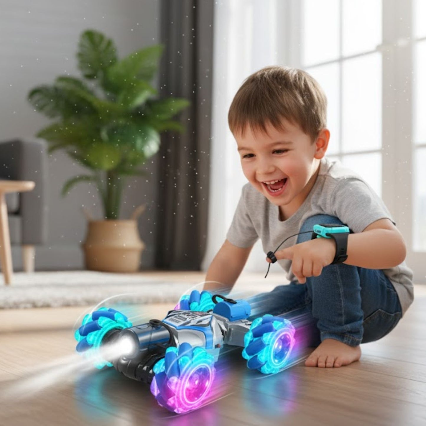 voiture télécommandée 4WD à spray lumineux – SpinJet