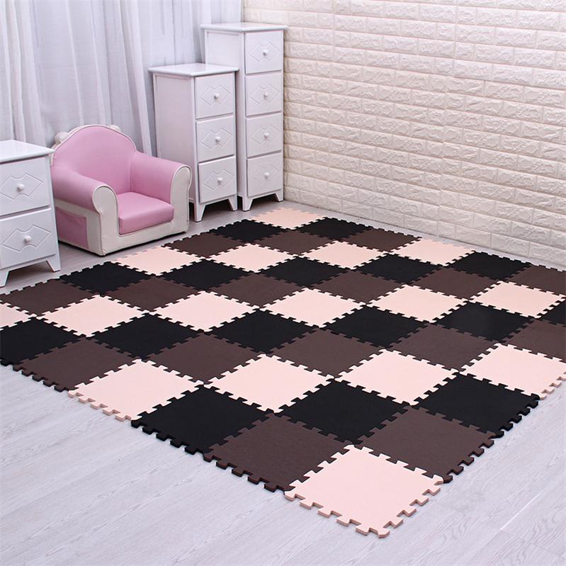 Tapis de Jeu Puzzle Mousse pour Bébé marron noir beige - Mon Adorable Bébé