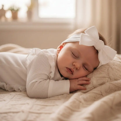 Barboteuse bebe à nœud pour fille