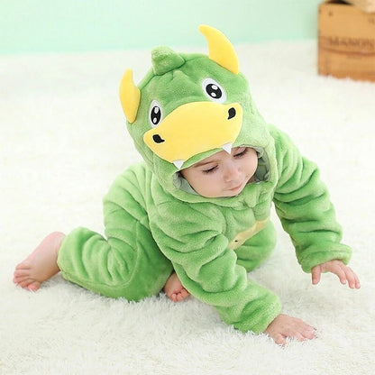 Barboteuse Bébé à Capuche avec Motifs d'Animaux Adorables