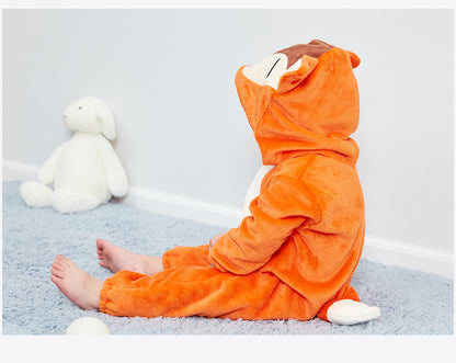Barboteuse Bébé à Capuche avec Motifs d'Animaux Adorables
