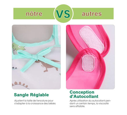 Bavoir Bébé Imperméable à Manches Longues avec Adorables Motifs pour Enfants - Mon Adorable Bébé