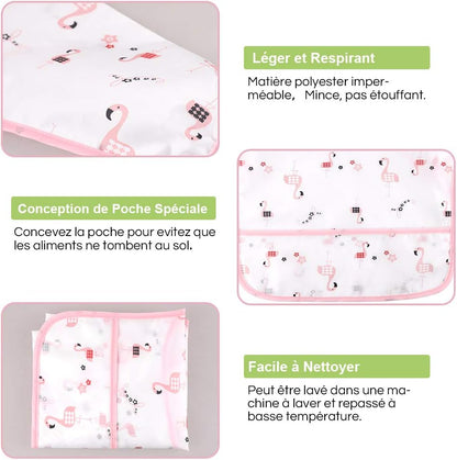 Bavoir Bébé Imperméable à Manches Longues avec Adorables Motifs pour Enfants - Mon Adorable Bébé