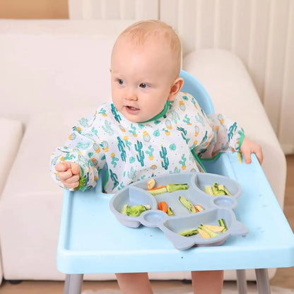 Bavoir Bébé Imperméable à Manches Longues avec Adorables Motifs pour Enfants - Mon Adorable Bébé