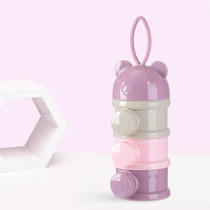 Boîte Doseuse Lait en Poudre Violet à 3 compartiments - Mon Adorable Bébé