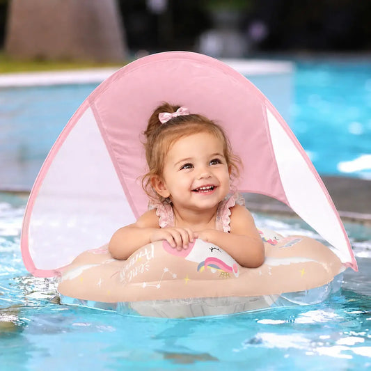Bouée Gonflable à Ombrelle Anti UV pour Bébé | Sunsplash