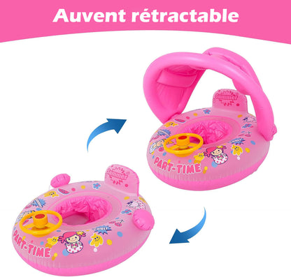 Bouee bebe a volant canopy amovible