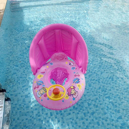 Bouee bebe a volant rose piscine