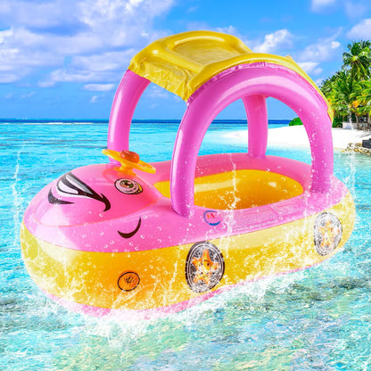 Bouée bébé voiture rose