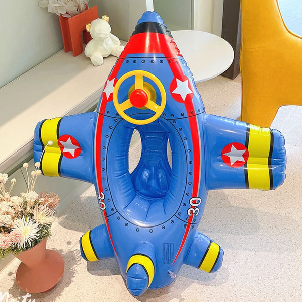 Bouée Gonflable en Forme d’Avion Bleu - Mon Adorable Bébé