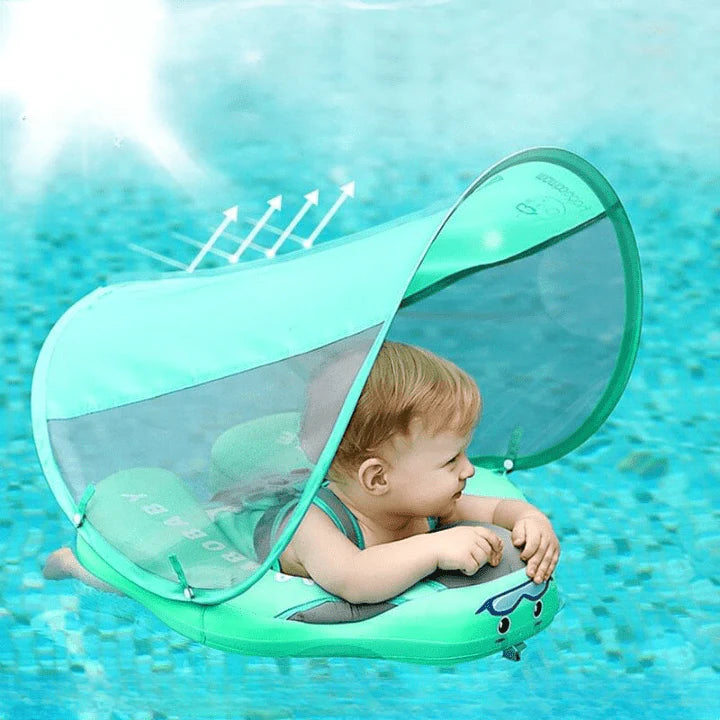 Bouée  à Ombrelle pour bébé Kawai Vert - Mon Adorable Bébé