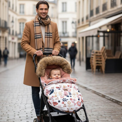 Chancelière poussette à fleurs